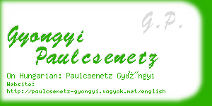 gyongyi paulcsenetz business card